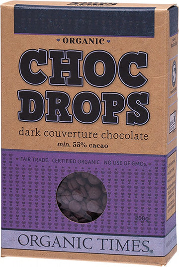 Organic Times Choc Drops Dark Couverture Drops 200g