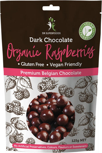 Dr Superfoods Raspberries Organic Dark Chocolate 125g