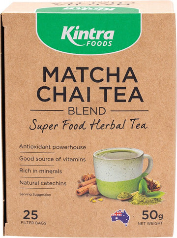 Kintra Foods Matcha Chai Tea Blend Tea Bags 25pk