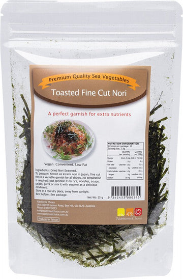 Nutritionist Choice Sea Vegetables Toasted Fine Cut Nori 25g