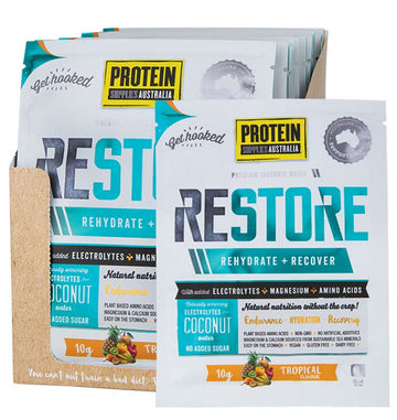 PROTEIN SUPPLIES AUSTRALIA Restore Hydration Recovery Drink  Tropical 16x10g