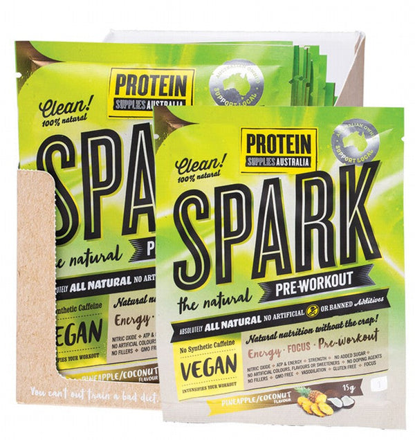 PROTEIN SUPPLIES AUSTRALIA Spark (All Natural Pre-workout)  Pine Coconut 16x15g