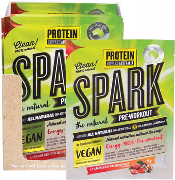 PROTEIN SUPPLIES AUSTRALIA Spark (All Natural Pre-workout)  Strawberry & Passionfruit 16x15g