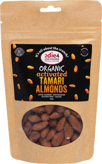 2die4 Live Foods Organic Activated Tamari Almonds 120g