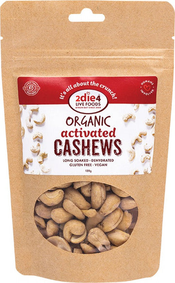 2die4 Live Foods Organic Activated Cashews 120g