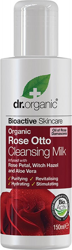 Dr Organic Cleansing Milk Organic Rose Otto 150ml