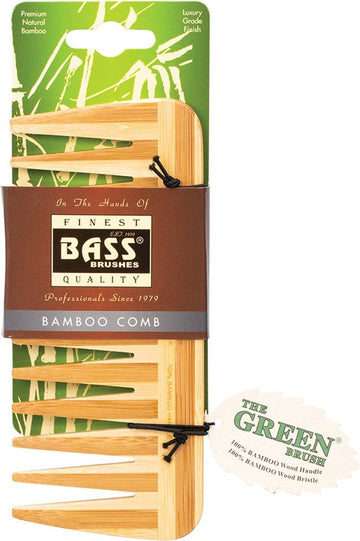 Bass Brushes Bamboo Comb Medium Wide Tooth