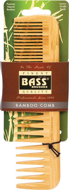 Bass Brushes Bamboo Comb Large Wide & Fine Tooth