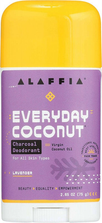 Alaffia Everyday Coconut Deodorant Charcoal & Lavender 75g