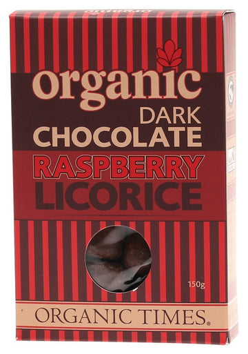 Organic Times Dark Chocolate Raspberry Licorice 150g