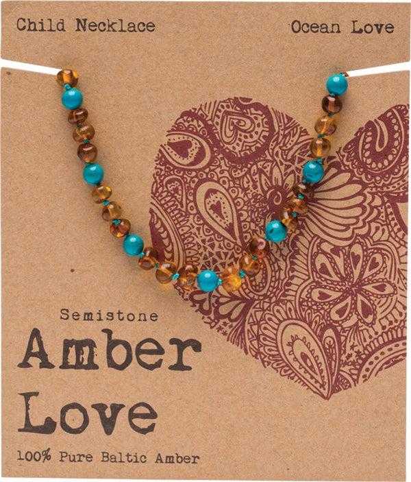 Amber Love Children's Necklace 100% Baltic Amber Ocean 33cm