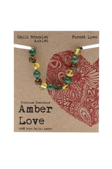 Amber Love Children's Bracelet/Anklet 100% Baltic Amber Forest 14cm