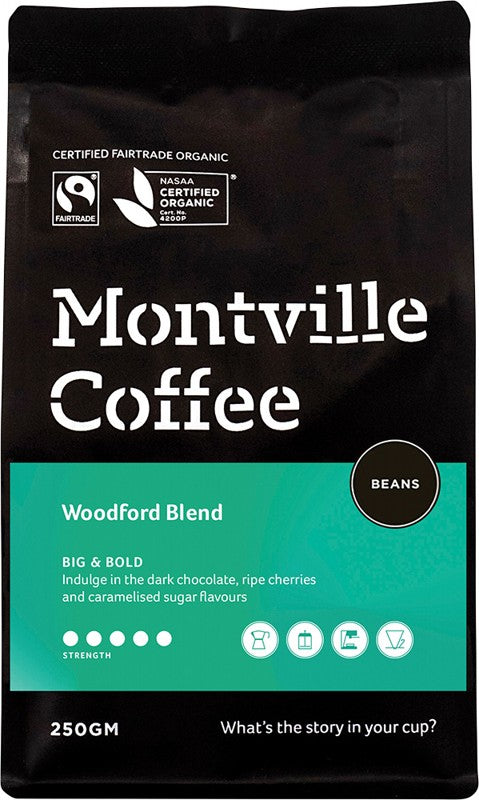 Montville Coffee Coffee Beans Woodford Blend 250g