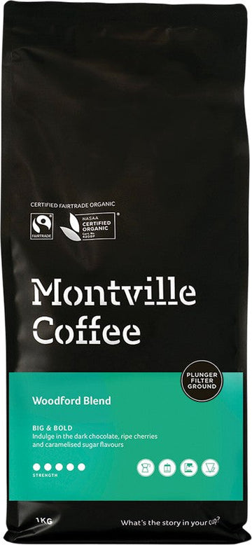 Montville Coffee Coffee Ground Plunger Woodford Blend 1kg