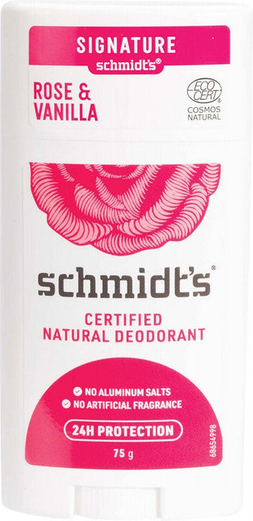 Schmidt's Deodorant Stick Rose + Vanilla 75g