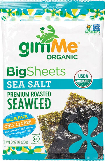 GimMe Roasted Seaweed Big Sheets Sea Salt (7 Sheets) 26g