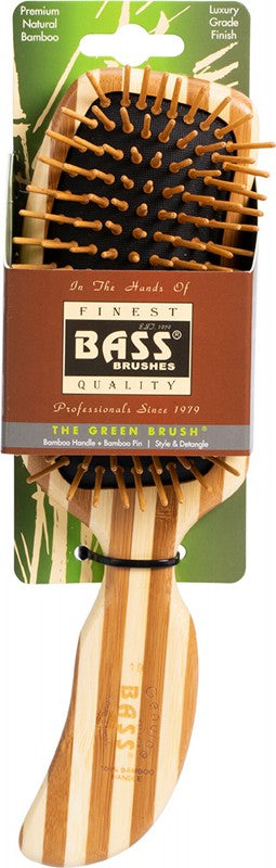 Bass Brushes Bamboo Hair Brush Semi S Shaped Handle