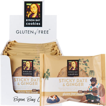 BYRON BAY COOKIES Gluten Free Cookies  Sticky Date & Ginger 12x60g