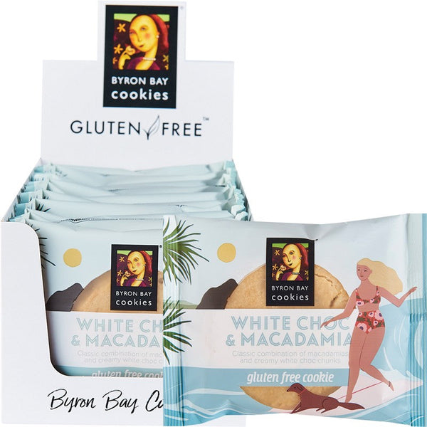 BYRON BAY COOKIES Gluten Free Cookies  White Choc Macadamia 12x60g