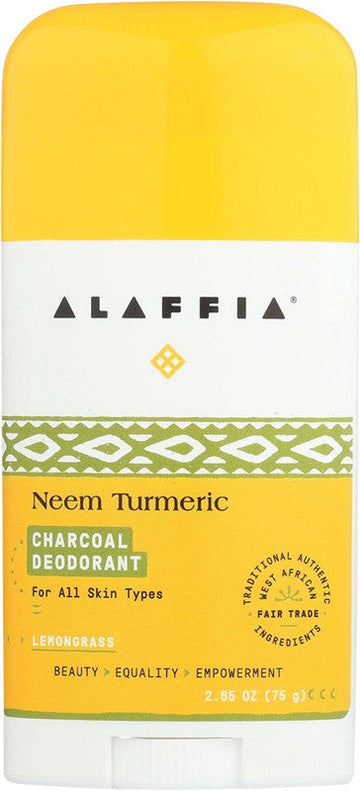 Alaffia Neem Turmeric Deodorant Charcoal & Lemongrass 75g