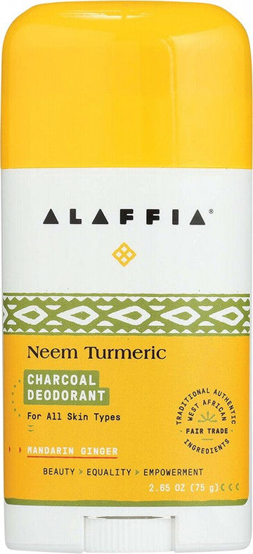 Alaffia Neem Turmeric Deodorant Charcoal & Mandarin 75g