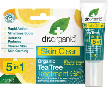 Dr Organic Treatment Gel Skin Clear Organic Tea Tree 10ml