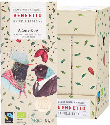 BENNETTO Organic Dark Chocolate  Intense Dark 14x100g