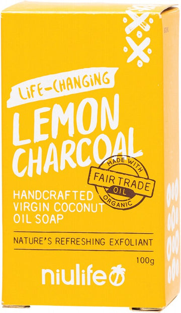 Niulife Coconut Oil Soap Lemon Charcoal 100g