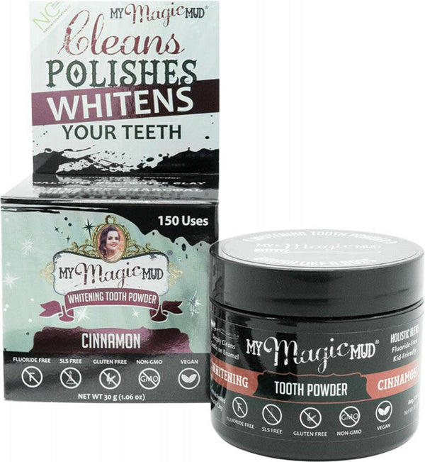 MY MAGIC MUD Whitening Tooth Powder  With Charcoal - Cinnamon 30g