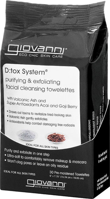 GIOVANNI Facial Cleansing Towelettes  D:tox System 30