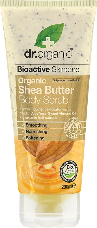Dr Organic Body Scrub Organic Shea Butter 200ml