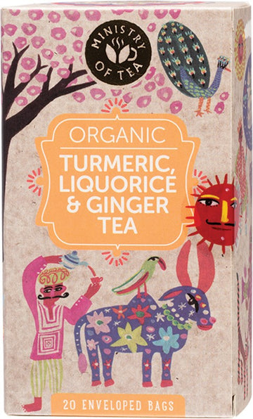 MINISTRY OF TEA Herbal Tea Bags  Turmeric, Liquorice & Ginger Tea 20