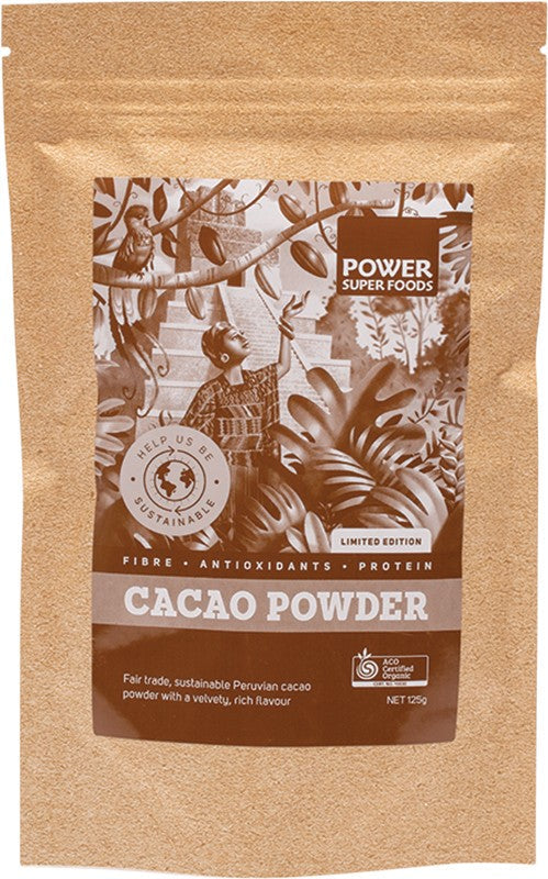 Power Super Foods Cacao Powder Kraft Bag 125g