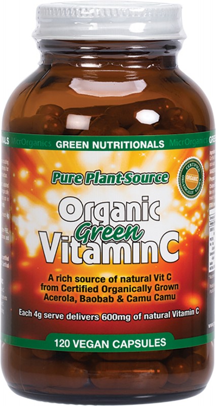 Green Nutritionals Organic Green Vitamin C Vegan Capsules 600mg 120 Caps