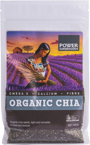Power Super Foods Chia Seeds Certified Organic The Origin Series 450g