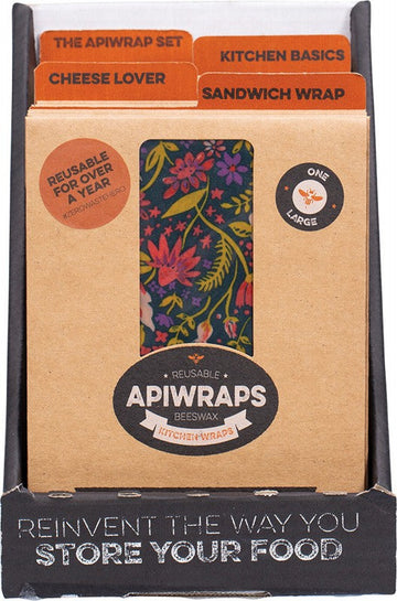 APIWRAPS Reusable Beeswax Wraps  Counter Display (Assorted) 22