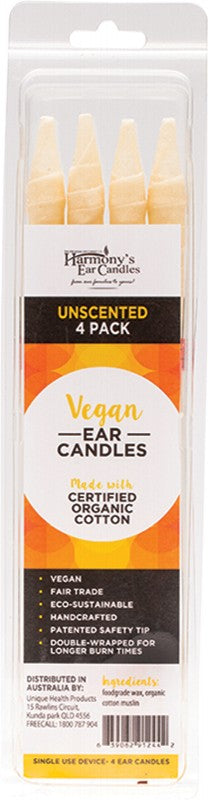Harmony's Ear Candles Vegan Ear Candles Unscented 4pk