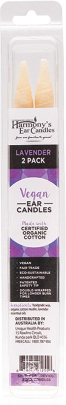 Harmony's Ear Candles Vegan Ear Candles Lavender Scented 2pk