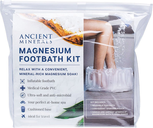 Ancient Minerals Magnesium Inflatable Footbath Kit 150g Magnesium Flakes 1