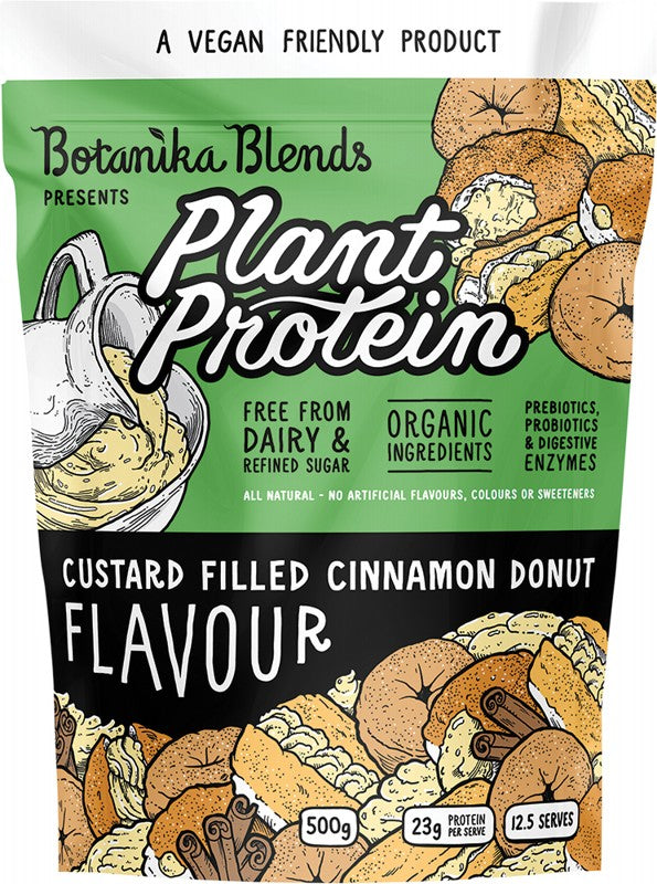 BOTANIKA BLENDS Plant Protein  Custard Filled Cinnamon Donut 500g