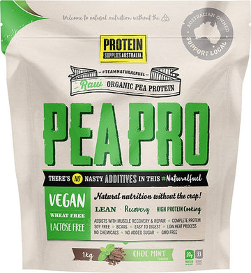 PROTEIN SUPPLIES AUSTRALIA PeaPro (Raw Pea Protein)  Choc Mint 1kg