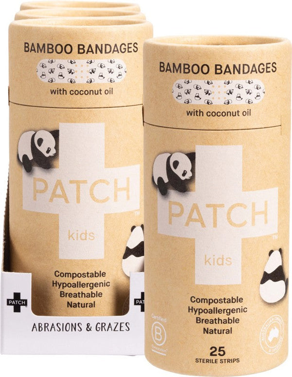 PATCH Adhesive Bamboo Strip Bandages  Coconut - Abrasions & Grazes 3x25