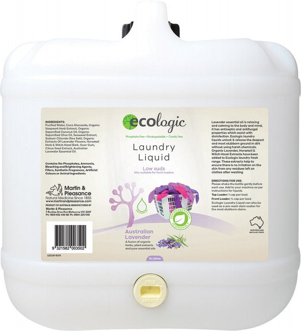 ECOLOGIC Laundry Liquid (Bulk)  Australian Lavender 15L