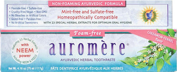 AUROMERE Toothpaste - Ayurvedic  Cardamom-Fennel - Fluoride Free 117g