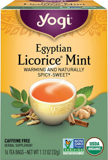 YOGI TEA Herbal Tea Bags  Egyptian Licorice Mint 16
