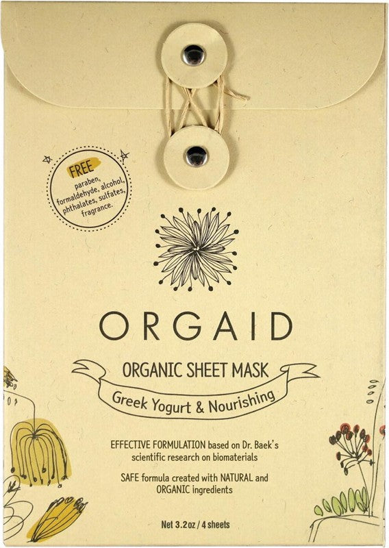 Orgaid Organic Sheet Mask Greek Yogurt & Nourishing 4x24ml