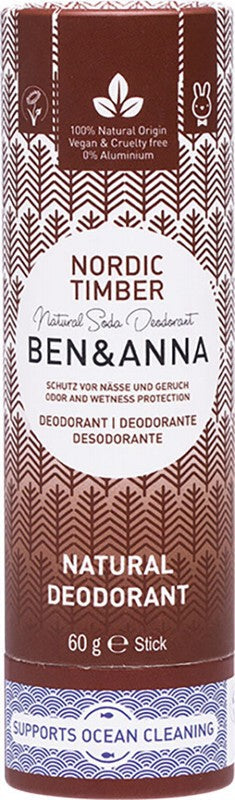 BEN & ANNA Natural Soda Deodorant Stick  Nordic Timber 60g
