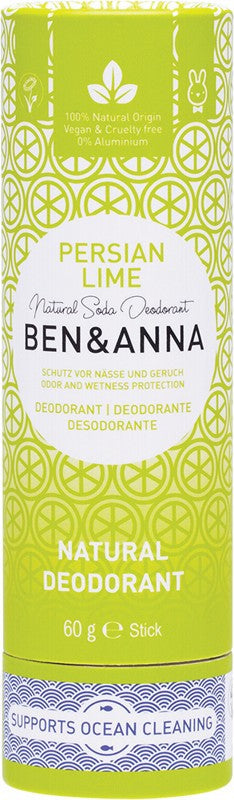 BEN & ANNA Natural Soda Deodorant Stick  Persian Lime 60g
