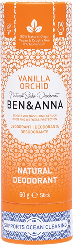 BEN & ANNA Natural Soda Deodorant Stick  Vanilla Orchid 60g