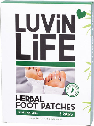 LUVIN LIFE Herbal Foot Patches  Contains 5 Pairs (10 Patches) 5x2